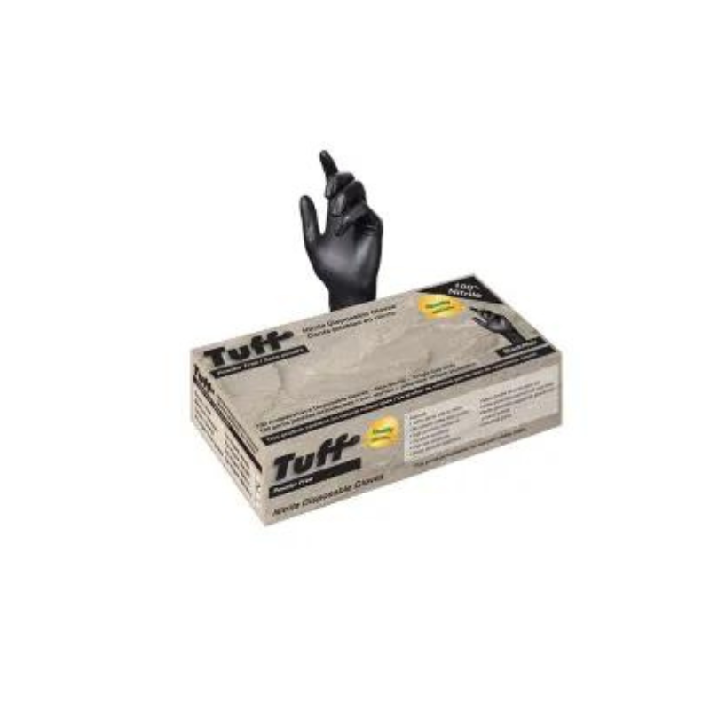 Nitrile Gloves, Black, Large, 4mil 100/bx