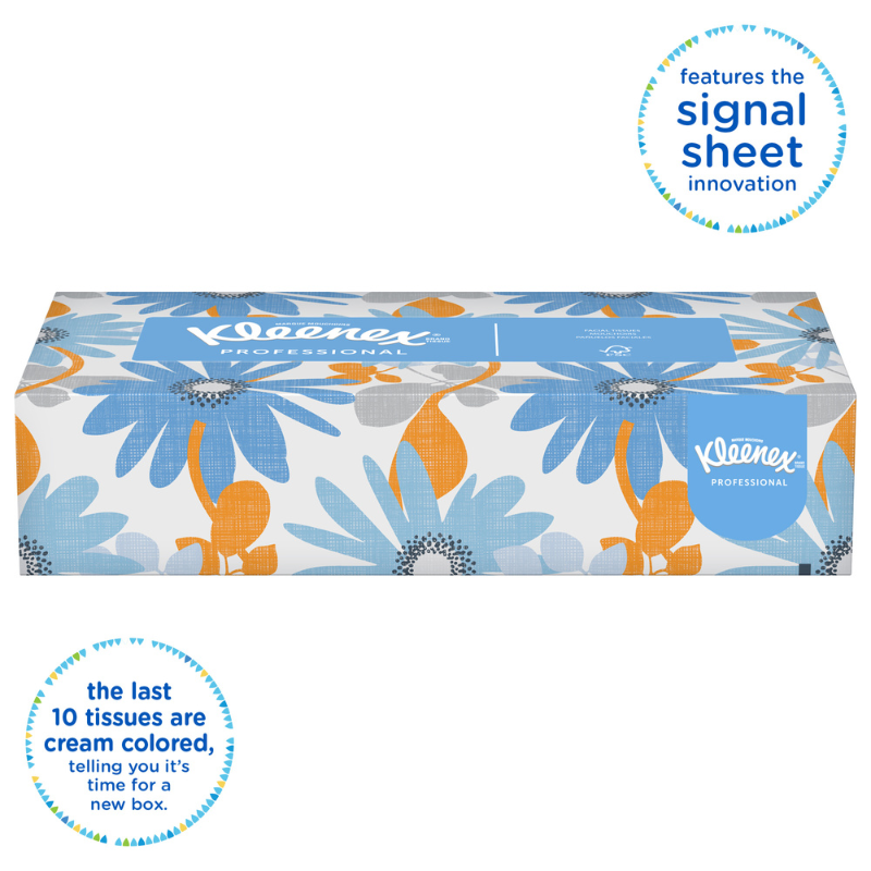 Kleenex® Professional Facial Tissue - Flat Box, 2-Ply, White, 100 Sheets/Box, 36 boxes/case