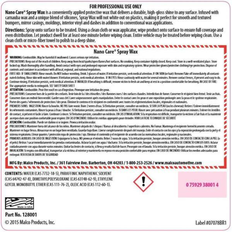 Nano Care™ Spray Wax