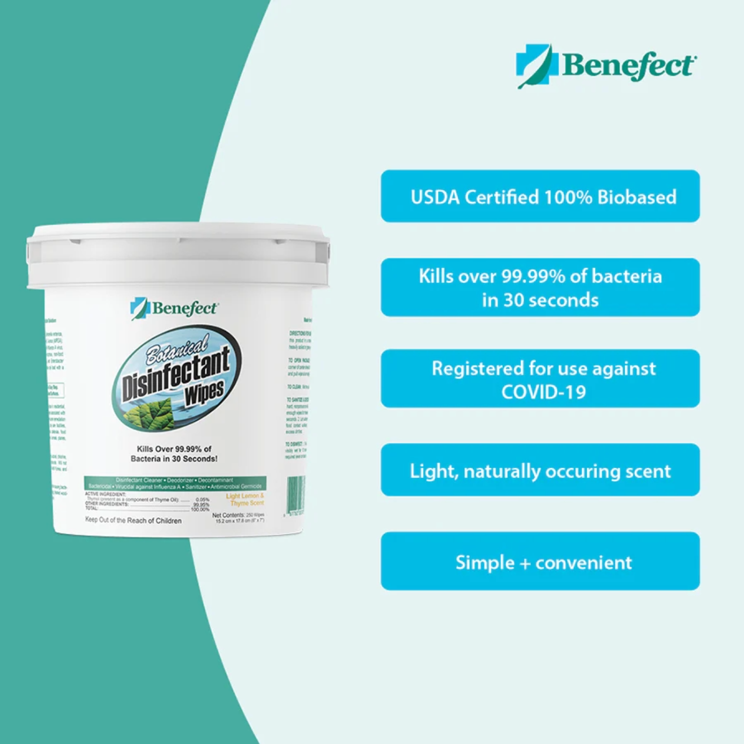Benefect Botanical Disinfectant Wipes