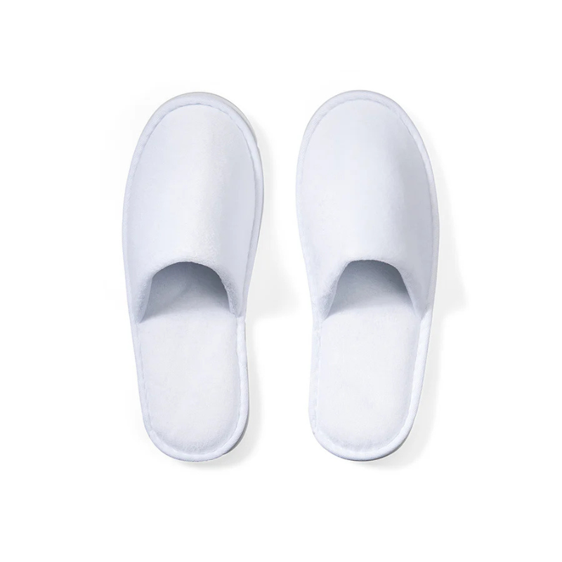 Plush Closed Toe White Spa Slippers