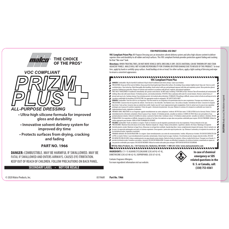 Label; Prizm Plus GHS